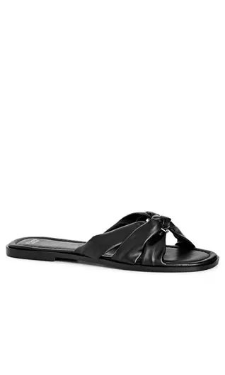 Evans Black WIDE FIT Tanya Sandal offers at £20 in Evans