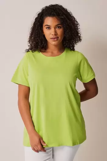 EVANS Curve Lime Green Essential T-Shirt offers at £10 in Evans