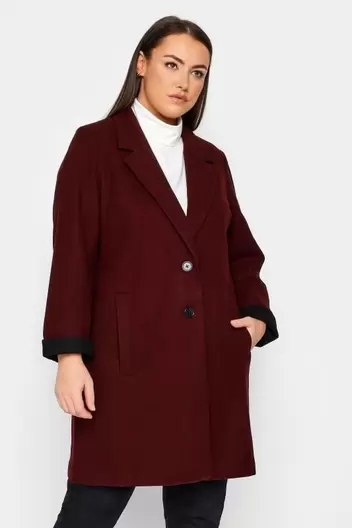 Evans Burgundy Red Formal Coat offers at £35 in Evans