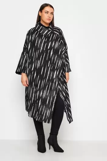 Evans Black Stripe Cape Jacket offers at £35 in Evans