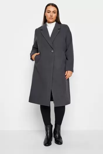 Evans Charcoal Grey Midi Formal Coat offers at £35 in Evans