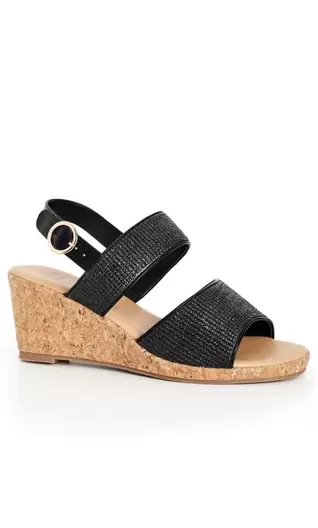 Evans Black WIDE FIT Milly Wedge offers at £10 in Evans