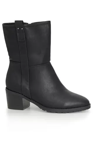 Evans Black WIDE FIT Betty Ankle Boot offers at £25 in Evans