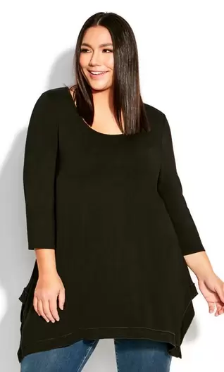 Evans Black Gia Plain Tunic offers at £15 in Evans