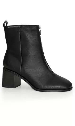 Evans Black WIDE FIT Zip Ankle Boot offers at £20 in Evans