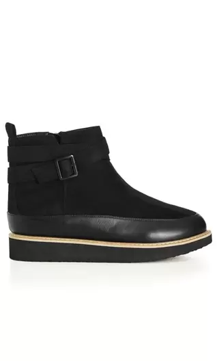 Evans Black WIDE FIT Scarlett Ankle Boot offers at £25 in Evans