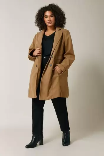 Evans Camel Tailored Mid Length Coat offers at £35 in Evans