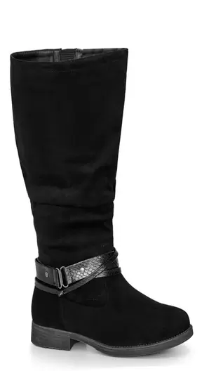 Evans Black WIDE FIT Sorcha Tall Boot offers at £25 in Evans