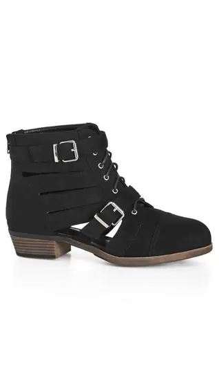 Evans Black Cut Out Lace Up Ankle Boots offers at £25 in Evans