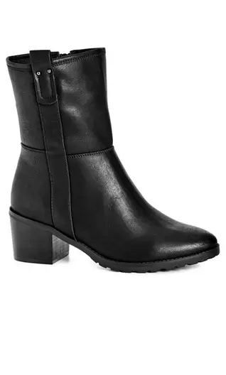 Evans Black WIDE FIT Block Heel Boots offers at £25 in Evans