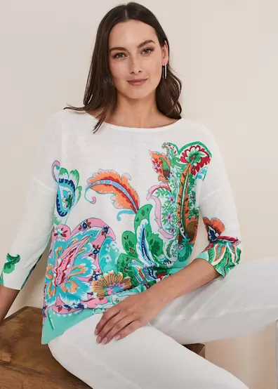 Azalia Paisley Print Knit offers at £45 in Phase Eight