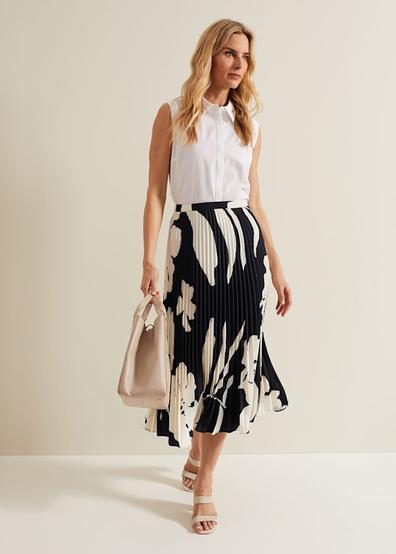 Elmina Floral Pleated Skirt offers at £65 in Phase Eight