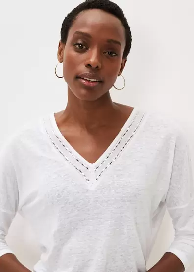 Kaitlyn V Neck Linen Top offers at £45 in Phase Eight