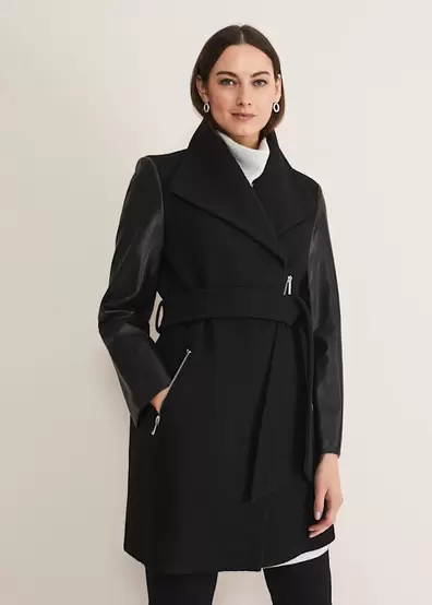 Tori Wool Contrast Sleeve Coat offers at £109 in Phase Eight