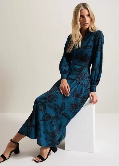 Shakira Teal Floral Midaxi Dress offers at £69 in Phase Eight