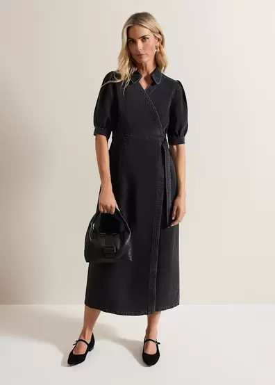 Senita Grey Denim Wrap Dress offers at £49.5 in Phase Eight