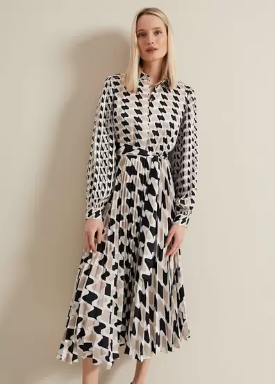 Lyric Geo Pleated Midi Dress offers at £59 in Phase Eight