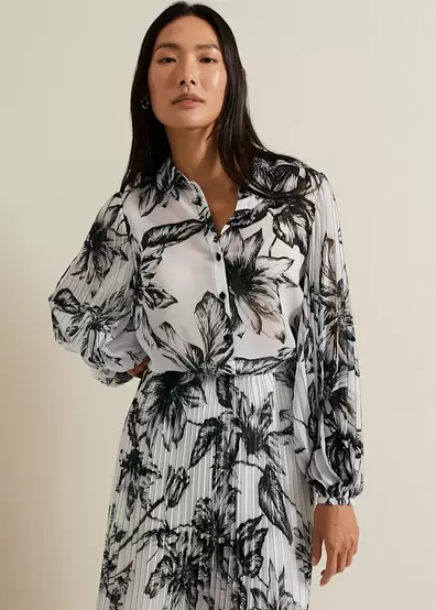 Sienna Floral Pleat Sleeve Blouse offers at £49 in Phase Eight