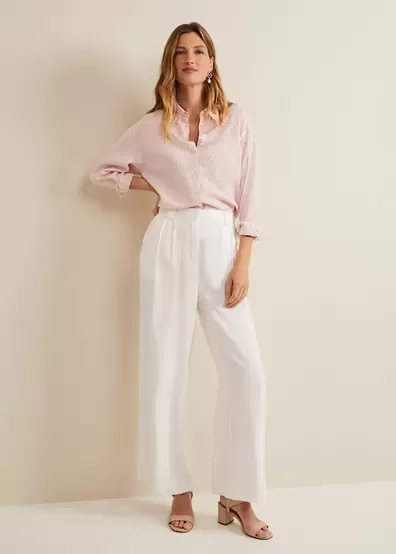 Tyla White Wide Leg Trousers offers at £53.1 in Phase Eight