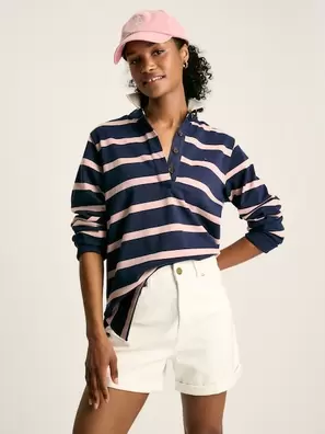 Joules Sammie Striped Heavyweight Cotton Rugby Shirt offers at £35 in Joules