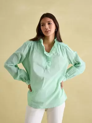 Joules Melanie Cotton Ruffle Blouse offers at £24 in Joules