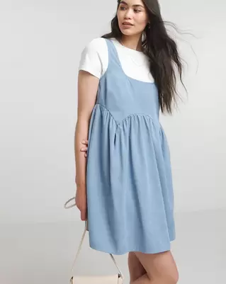 Blue Apron Smock Dress With Pockets offers at £38 in Simply Be