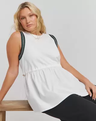Green Side Stripe Jersey Mix Tank Top offers at £26 in Simply Be