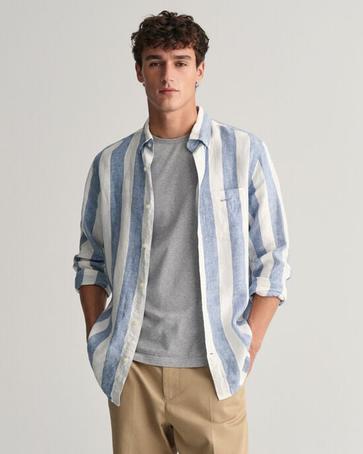 Regular Fit Bold Striped Linen Shirt offers at £87.5 in Gant