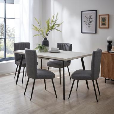 Zuri 6 Seater Rectangular Extendable Dining Table, Concrete Effect offers at £159.2 in Dunelm