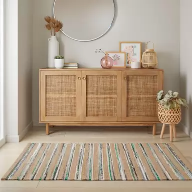 Jute Stripe Rag Rug offers at £5 in Dunelm