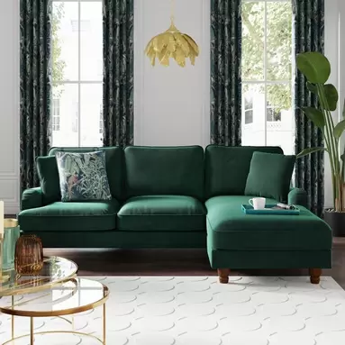 Beatrice Matte Velvet Right Hand Corner Chaise offers at £899 in Dunelm