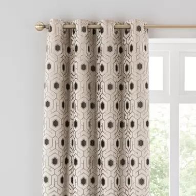 Geo Cut Velvet Eyelet Curtains offers at £85 in Dunelm