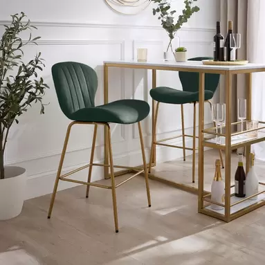 Lila Counter Height Bar Stool, Velvet offers at £69.3 in Dunelm