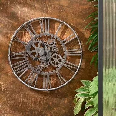 Cogs Indoor Outdoor Wall Clock offers at £17.5 in Dunelm