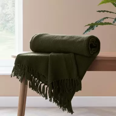 Aris Cotton Weave 130cm x 180cm Throw offers at £6.25 in Dunelm