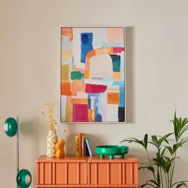 Elements Abstract Blocks Framed Canvas offers at £38.5 in Dunelm