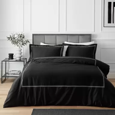 Hotel Double Sateen Stitch Duvet Cover & Pillowcase Set offers at £35 in Dunelm