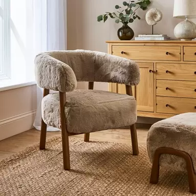 Cleo Supersoft Faux Fur Accent Chair offers at £151.2 in Dunelm