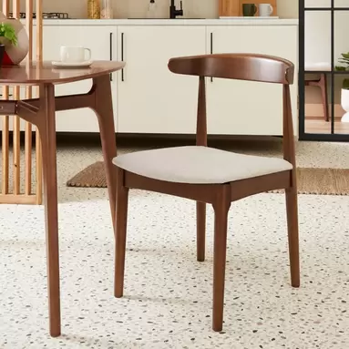 Elements Alva Dining Chair, Natural Fabric offers at £103.2 in Dunelm