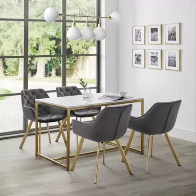 Scala 4 Seater Rectangular Dining Table, White offers at £295.2 in Dunelm