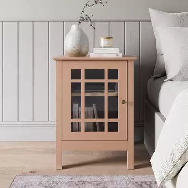 Hanworth 1 Door Bedside Table, Clay offers at £55.3 in Dunelm