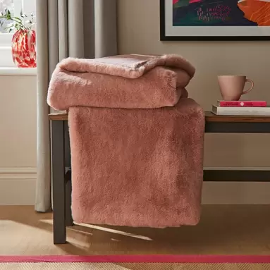 Silky Soft Faux Fur Throw offers at £38.5 in Dunelm