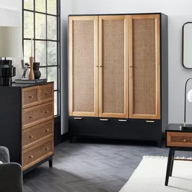 Franco Triple Wardrobe, Black offers at £405.3 in Dunelm