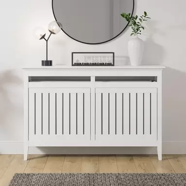 Lynton Radiator Cover White offers at £90.3 in Dunelm