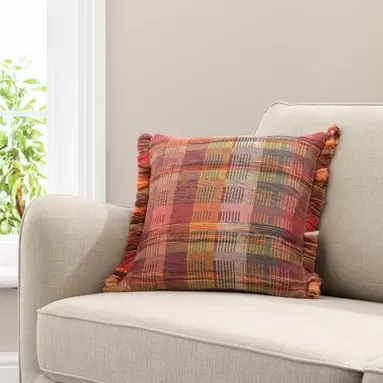 Handwoven Rainbow Cushion, 43 x 43cm offers at £2 in Dunelm