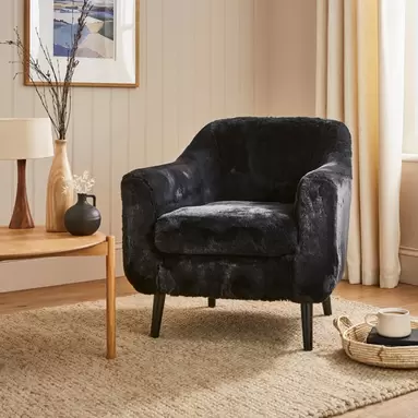 Eddie Supersoft Faux Fur Tub Chair offers at £139.3 in Dunelm