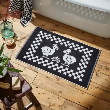 Dodo Checkerboard Cotton Bath Mat offers at £10 in Dunelm