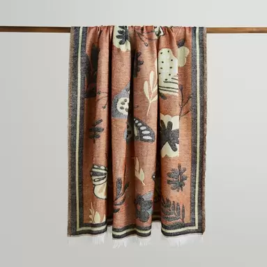 Butterfly Jacquard Woven Throw 155x170 offers at £10 in Dunelm