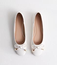 Truffle White Faux Pearl Ballerina Pumps offers at £13 in New Look
