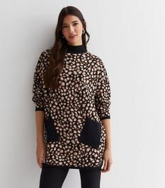 Blue Vanilla Black Animal Print High Neck Jumper offers at £18 in New Look